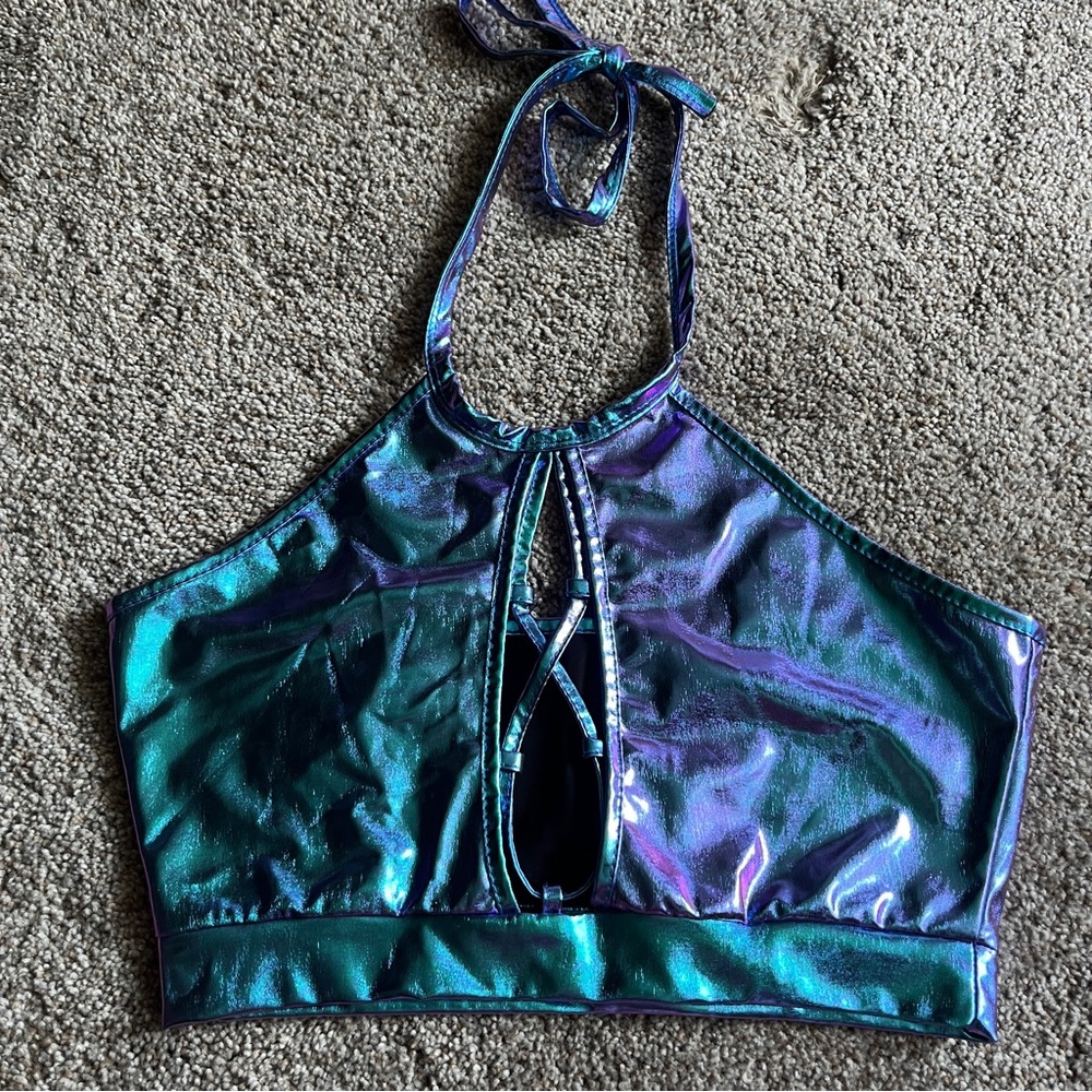 Mermaid rave halter top